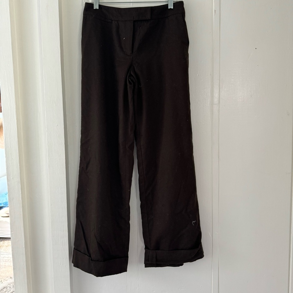talbots vintage brown wide leg trouser